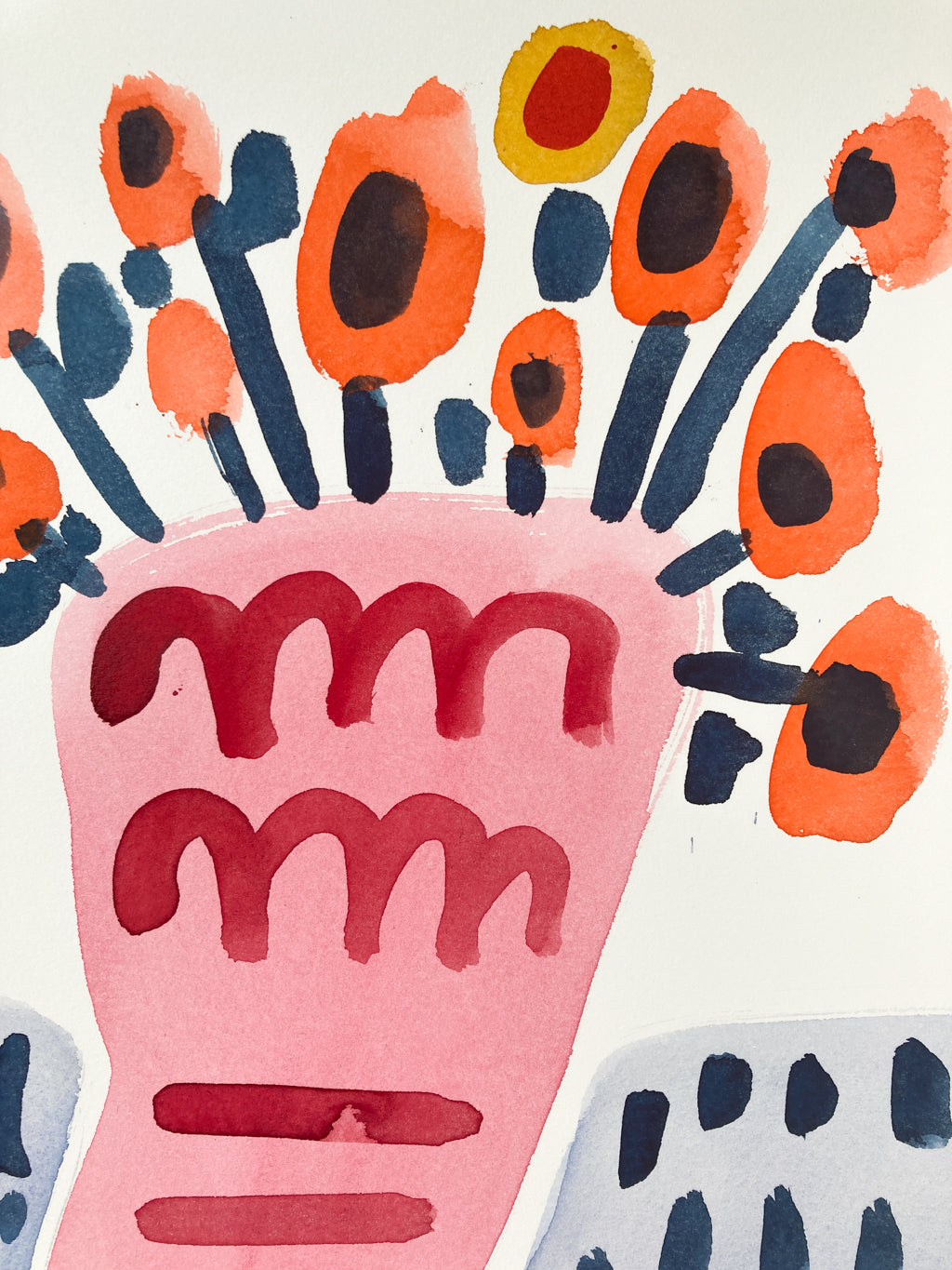 Vase voller Wiesenblumen